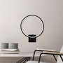 Opviq Halka - 13309 Lámpara de Pared Negra de Metal con LED
